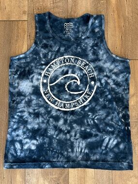 Navy Tie-Dye Hampton Beach New Hampshire Tank Top - Kids XL